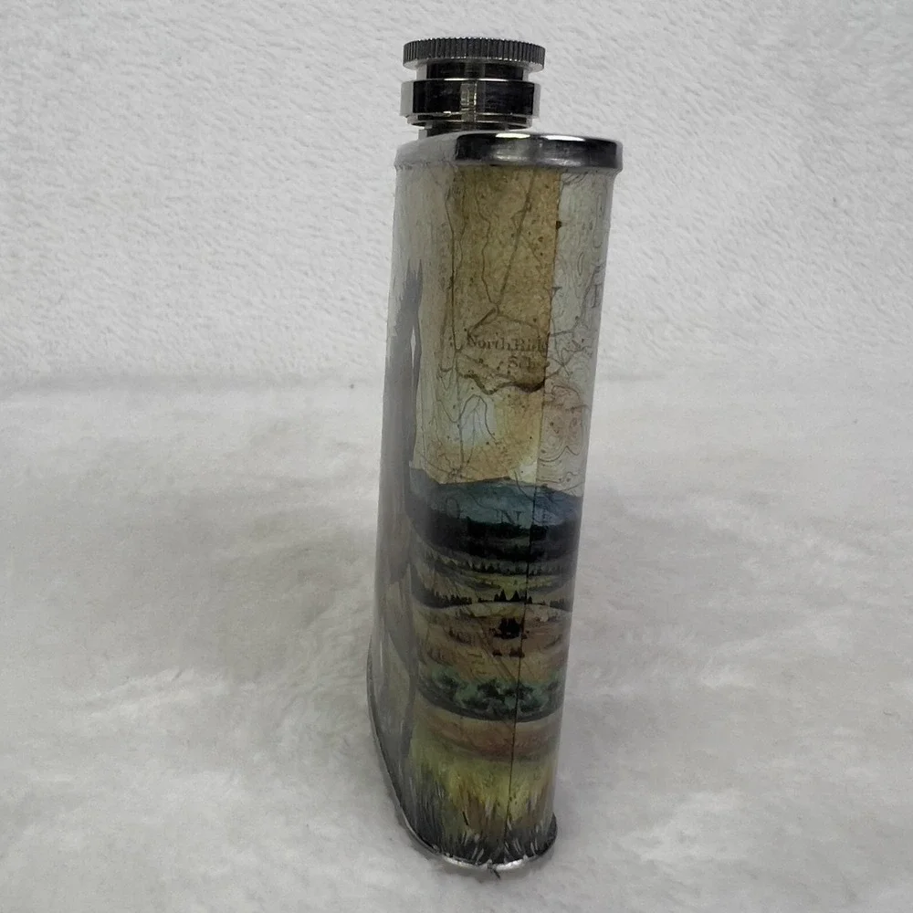 American Expedition Mustang Horse Stainless Steel Hip Flask 6oz Country Quote